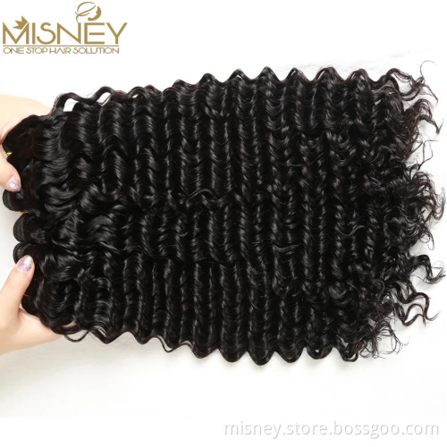 Deep Wave Bundles Brazilian Hair Weave Bundles Deep Curly Remy Hair Extensions For Black Women Human Hair Bundles Misney